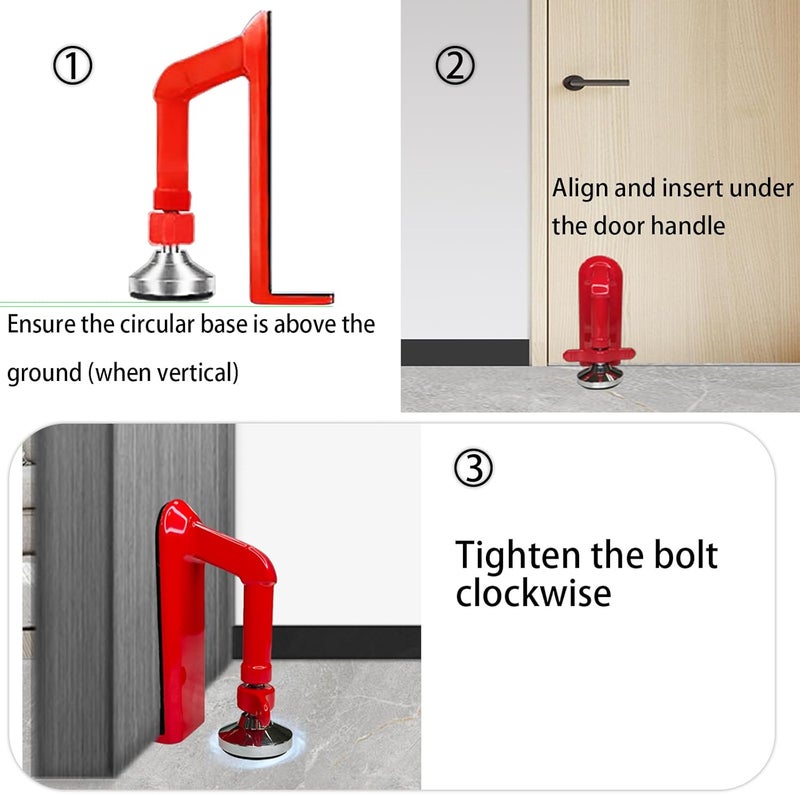 MIMIRACLE Door Stoppers Security - Portable Door Lock for Travel Anti Theft Door Blocker, Hotel Room Apartment Safety - No Drill Garage Door Brace Devices for Women, Children - Sleep with Peace of Mind - Image 5